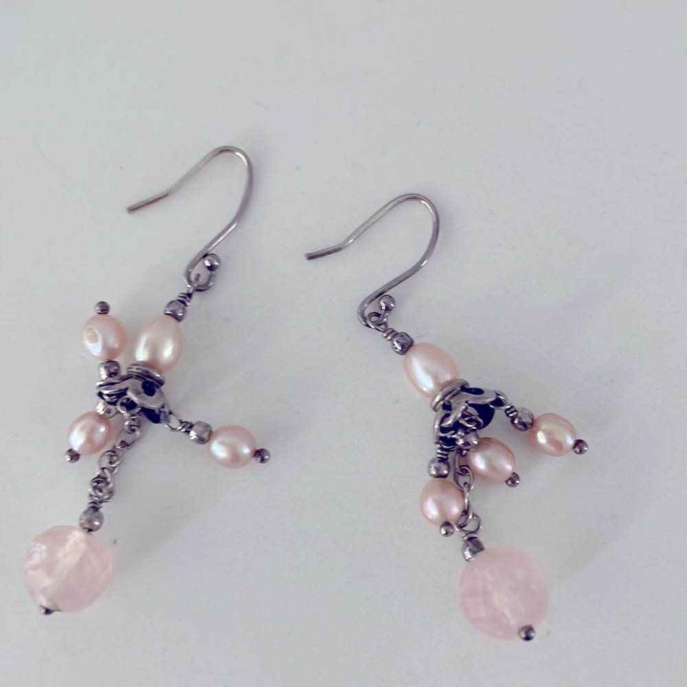 (2/$10) Pink Dazzling Dangler Earrings